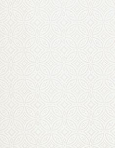 a white wallpaper with an intricate design on the front and back side of it