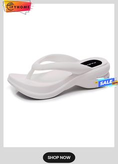 Women's Comfy Eva Beach Flip-flops Lightweight Eva Flip Flops For Summer, White Flip Flops For Poolside And Beach Season, White Eva Sandals For Vacation, White Open Toe Flip Flops For Pool, Eva Round Toe Flip Flops For Beach Season, White Flip Flops For Beach Vacation, White Summer Flip Flops For Vacation, Comfortable Jelly Sandals For Beach Vacation, Eva Flip Flops For Beach Season With Round Toe