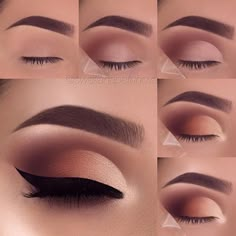 Make Up Mata, Eyeshadow Step By Step, Beginner Eyeshadow, Mekap Mata, Crease Makeup, Make Up Tutorials, Smink Inspiration, Eye Makeup Steps, Makijaż Smokey Eye