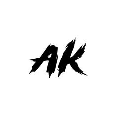 the letters ak are black and white with some paint streaks on it's surface