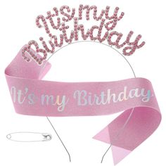 PRICES MAY VARY. Birthday crown and sash is made of high quality alloy, sturdy and durable. Shiny rhinestones inlaid on the letters, in the light looks particularly eye-catching. Birthday sash is made of glitter gold onion fabric, soft and thick, not easy to crease or tear, and will not lose glitter. Birthday headband for women is approx 8.3*6.3 inches/21*16 cm (hair hoop size: 6.1*4.9 inches/15.5*12.5 cm); High elasticity makes the birthday tiara suitable for both adults and children, with 2 bo Pink Crown-shaped Headband For Party, Adjustable Crown Headband For Birthday, Pink Crown Headband For Party, Pink Headband For Birthday, Adjustable Pink Hair Accessories For First Birthday, Princess Birthday Party Decorations, Pink Happy Birthday, Best Gift For Wife, Birthday Tiara