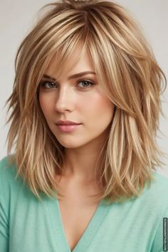 30+ Medium Length Layered Haircuts for a Trendy Look Lob With Layers And Face Framing, Chopped Layers Medium Hair, Medium Blonde With Bangs, Layered Haircut Thick Hair, Medium Length Feathered Haircut, Haircuts For Fine Hair With Bangs, Popular Medium Length Haircuts, My Pins Saved Boards Hair, Layered Hair Cuts With Bangs