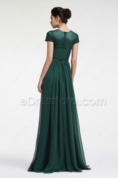 Forest Green Modest Evening Dress with Sleeves Plus Size Formal Dress Emerald Green Prom Dress Modest, Green Dress Formal, Evening Dress With Sleeves, Plus Size Formal Dress, Emerald Green Prom Dress, Forest Green Dresses, Modest Evening Dress, Green Long Sleeve Dress, Green Evening Dress