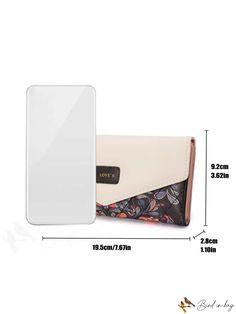 BirdinBag - Floral PU Long Wallet with Letter Patch and Flap Decoration Word Wrap, 7 And 7, Long Wallet, Floral Pattern, Card Holder, Bag Lady, Wallet, Floral, Pattern