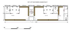 the floor plan for a tiny cabin with two bathrooms and an attached bathroom area is shown