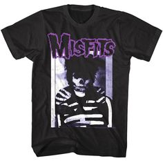 Misfits Men's T-Shirt by American Classics If you like Horror Punk there is a good chance you love The Misfits. The band made use of horror film and science fiction themes through makeup, clothing, artwork, and lyrics drawn from B movies from the 1950s. Musically The Misfits are often recognized as originators of the horror punk and psychobilly subgenres and have drawn from punk rock, heavy metal, and 1950s rock 'n roll and rockabilly to create their style. They are considered icons in punk musi Skull Screen Print T-shirt For Concerts, Band Merch T-shirt For Concert, Halloween Concert T-shirt With Screen Print, Halloween Rocker T-shirt For Concerts, Edgy Band Logo T-shirt For Music Festivals, Alternative Style T-shirt For Music Festival Concerts, Alternative Pre-shrunk T-shirt, Edgy Halloween Fan Merchandise T-shirt, Edgy Band Logo T-shirt Fan Merchandise