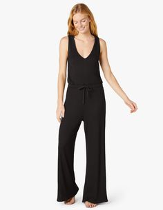 Jetsetter Jumpsuit | Beyond Yoga Stylish Jumpsuit, Before Running, Long Flights, Jumpsuit Black, Athleisure Wear, Beyond Yoga, Take It Easy, Ribbed Texture, Joggers Womens