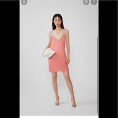 Zara Pink Mini Satin Effect Dress Spring Formal Mini Slip Dress, Formal Mini Slip Dress For Spring, Feminine V-neck Slip Dress For Cocktail, Formal Mini Length Slip Dress For Spring, Summer Sheath V-neck Dress For Date Night, Zara Summer Slip Dress For Formal Occasions, Zara Summer Formal Slip Dress, Zara Slip Dress For Summer Formal Events, Feminine Slip Dress For Spring Cocktail