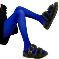 Brand New In Sealed Bags Msrp $35-40 Bold Royal Blue Fashion Statement Stockings Wear To Work Or Out Anywhere These Are Quality Thick Tights And We Sell Other Colors One Size Fits: 88 Pounds To 155 Pounds And Height From 150-178 ( 4”9 To 5”10) Shoe Size Us 4-10 Approximately 6o Denier Hosiery 2 Seams On Behind 1 Seam Front Gusset Medium To High Waist Velvet Y Soft Available In Other Colors In Our Shop Bundle Two For Auto 10% Off Same Or Next Day Shipping Price Firm Tags May Include For Exposure Blue Stretch Hosiery For Winter, Blue Thigh High Tight Legwear, Tight Thigh High Blue Legwear, Blue Winter Leggings, Winter Blue Leggings, Blue Thigh High Legwear For Winter, Winter Blue Stretch Tights, Fitted Blue Hosiery For Winter, Fitted Blue Winter Hosiery