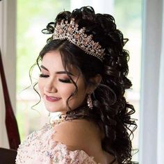 Wedding Hair Half, Quince Hairstyles With Crown, Wedding Hair Down, Penteado Cabelo Curto, Wedding Hairstyles Updo, Wedding Hairstyles For Long Hair