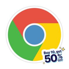 the google chrome logo is shown with 50 % off on sale for $ 5 99