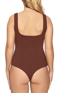 This sleek, figure-skimming bodysuit with a wide scoop neck is a perfect foundation for any outfit in your repertoire. Snap closure Scoop neck Lined 95% viscose, 5% spandex Hand wash, dry flat Imported Chic Scoop Neck Bodysuit With Minimal Stretch, Sleek Scoop Neck Bodysuit With Seamless Construction, Chic Second-skin Bodysuit With Scoop Back, Elegant Second-skin Scoop Neck Bodysuit, Solid Scoop Neck Bodysuit With Moderate Back Coverage, Sleek Elastane Scoop Neck Bodysuit, Sleek Scoop Neck Bodysuit In Elastane, Sleek Smoothing Bodysuit With Scoop Neck, Sleek Smoothing Scoop Neck Bodysuit