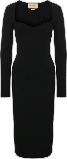 Stretch Viscose Bodycon Dress-Mini Dresses-Gucci-IT 40-Black-Viscose-Runway Catalog Gucci Fitted Mini Dress For Night Out, Elegant Gucci Midi Dress For Work, Gucci Fitted Dress For Night Out, Fitted Gucci Dress For Night Out, Chic Gucci Midi Dress For Workwear, Chic Gucci Dress For Night Out, Gucci Fitted Midi Dress For Evening, Gucci Formal Midi Dress, Gucci Evening Midi Dress