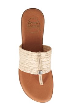 A wide woven band arcs across the padded footbed of this lightweight thong-post sandal that offers grab-and-go comfort with a dash of charm. Flat sole Lightweight: puts cushioning and performance underfoot with an emphasis on streamlined comfort Cushioned footbed Textile and leather upper/leather lining/rubber sole Made in Spain Adjustable Beige T-strap Sandals For Vacation, Adjustable Textured T-strap Sandals In Synthetic, Adjustable Synthetic T-strap Sandals With Textured Footbed, Adjustable Beige T-strap Sandals For Beach, T-strap Sandals With Textured Footbed For Beach, Adjustable T-strap Synthetic Sandals With Cushioned Footbed, Textured Toe Post T-strap Sandals For Beach, Synthetic T-strap Sandals For Vacation, Cushioned T-strap Sandals For Beach