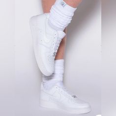 Bombshell Sportswear Slouch Socks New, Super Cozy One Size Color White White Slouch Socks, Socks Over Sweatpants Outfit, Long White Socks Outfit, White Socks Outfit, Long White Socks, Bombshell Sportswear, Slouch Socks, Sock Outfits, Sweatpants Outfit