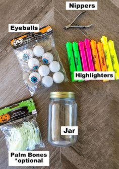 the supplies needed to make halloween decorations