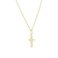 Elevate your style with our Delicate Diamond Cross Necklace featuring a dainty design, 1/20 carat total weight of natural round brilliant diamonds, and 14 karat gold. Perfect for adding a touch of sparkle to any outfit! Diamond Cross Necklace, Diamond Cross, Brilliant Diamond, Round Brilliant, Cross Necklace, Diamonds, Sparkle, Yellow Gold, White Gold