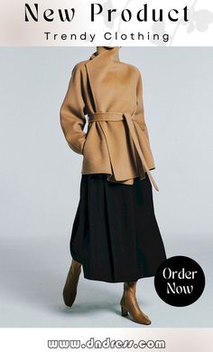 A-line Loose Solid Color Skirts Bottoms Chic A-line Winter Bottoms, Chic A-line Winter Skirt, Belted Skirt For Workwear In Fall, Belted Skirt For Fall Workwear, Fall Workwear Belted Skirt, Chic Wide Leg Winter Skirt, Fall Brown Belted Skirt, Casual A-line Skirt For Fall, Fall Flared Skirt Bottoms With Belt