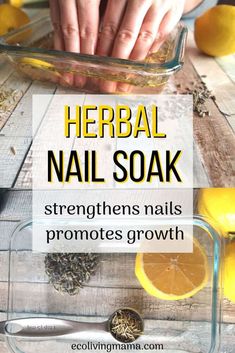 Diy Nail Soak, Herbal Diy, Cuticle Repair, Strengthen Nails, Nail Soak, Lavender Lemon, Damaged Nails, Brittle Nails, Nail Oil