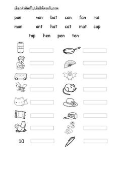 the worksheet is filled with words and pictures