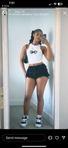 Everyday Outfit Ideas Black Women, Pink Details Outfit, Trending Outfits 2024 Summer, Concert Outfit Ideas Mini Skirt, Welcome Week Outfits College, Streetwear Outfit Ideas Black Women, Summer Chic Outfit Black Woman, Homecoming Week Outfits Hbcu, Outfit Ideas From Fashion Nova