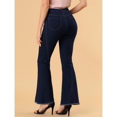 Soft and comfortable for daily wear, while also being durable. These retro bell-bottomed pants, to highlight the leg line, and elongated proportions, will become your new love. With a pair of high-heeled boots, very fashionable. For tall women, it can match a pair of flat oxford shoes, instantly becoming the focus of the crowd. It can show your stylish look and vintage feel. Occasion: casual, work, outdoor, formal occasion, dinner party. Stretch Flare Pants With Frayed Hem, Casual Dark Wash Flared Hem Bottoms, Denim Blue Flare Pants With Frayed Hem, Non-stretch Full Length Pants With Frayed Hem, Full Length Non-stretch Pants With Frayed Hem, Casual Non-stretch Flare Jeans With Flared Hem, Casual Non-stretch Flare Jeans, Denim Blue Stretch Bottoms With Flared Hem, Stretch Denim Blue Bottoms With Flared Hem