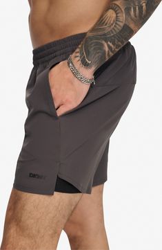 Hit the beach or kick it on the boardwalk in these quick-drying swim trunks built with UPF 40+ sun protection. 5" inseam (size Medium) Elastic waist On-seam slant pockets Lined UPF 40+ sun protection 94% polyester, 6% spandex Machine wash, line dry Imported Outdoor Running, Sports Blazer, Jogger Jeans, Jogger Sweatpants, Suit Shop, Denim Jumpsuit, Casual Streetwear, Male Beauty, Blazer Coat