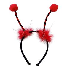 a pair of red and black hair accessories