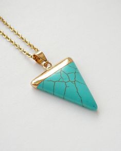 Turquoise Necklace Howlite Pendant Blue Gold Triangle Necklace for Women Gift Long Gold Turquoise Necklce Gemstone Triangle Pendant Necklace - Turquoise Hovlite gold plated pendant - Gold plated Chain Necklace Size of the pendant: about 25mm wide, 27-29mm long, 4mm thick MY SHOP: https://www.etsy.com/shop/BonBonStones Please contact me with any questions. I'm happy to help! Turquoise Pendant Crystal Necklace, Turquoise Pendant Crystal Necklace With Gemstone, Turquoise Gemstone Crystal Pendant Necklace, Turquoise Pendant Crystal Necklace Gift, Amazonite Jewelry, Amazonite Necklace, Gold Triangle, Triangle Necklace, Triangle Pendant