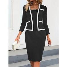 Season:Fall,Spring,Winter; Fabric:Polyester; Sleeve Length:Long Sleeve; Look After Me:Machine wash; Gender:Women's; Style:Mature,Elegant,Fashion; Elasticity:Micro-elastic; Occasion:Office,Daily,Winter Dress; Fit Type:Regular Fit; Dresses Type:Tunic Dress,Semi Formal Dress,Sheath Dress; Pattern:Plain; Design:Patchwork; Neckline:Square Neck; Front page:FF; Listing Date:11/04/2023; Bust:; Length:; Sleeve:; Waist:; Fit US Size:; Fit UK Size:; Fit EU Size:; Dress Length Type:Mini Dress; Print Type:no Dress Semi Formal, Square Neck Long Sleeve, Dress Office, Work Dresses For Women, Semi Formal Dress, Semi Formal Dresses, Winter Fabric, Winter Dress, Work Dress