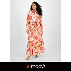 in stock Maxi Shirts, Maxi Shirt Dress, Rachel Roy, Floral Maxi, Blossom, Shirt Dress, In Store, Buy Online, Coral