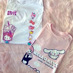 Hello Kitty (White T) Strawberry Milkshake Hello Kitty & Friends (Pink T) Size: Men’s Large Price Is Firm Pink Crew Neck T-shirt With Cute Design, Casual Pink Hello Kitty T-shirt, Spring Pink T-shirt With Hello Kitty Print, Trendy Pink T-shirt With Character Print, Kawaii Hello Kitty T-shirt For Spring, Pink Hello Kitty Print T-shirt For Spring, Pink Hello Kitty Crew Neck T-shirt, Pink Casual T-shirt With Cute Design, Casual Pink T-shirt With Cute Design