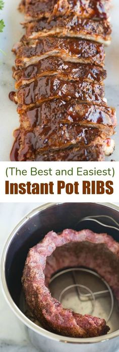 the best and easy instant pot ribs recipe is made with only three ingredients in one pan