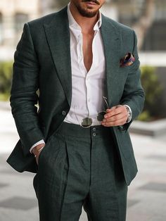 Groom Suit Trends, Dark Green Suit Men, Green Suit Men, Green Suit Jacket, Olive Green Suit, Blue Green Wedding, Green Wedding Suit