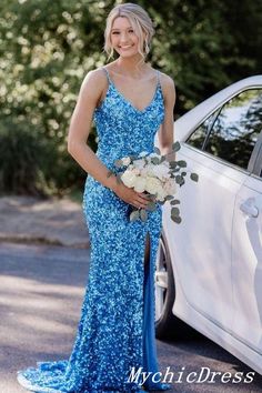 High Neck Evening Gown, Sequin Prom Dresses Mermaid, Prom Things, Black Sequin Prom Dress, Blue Sequin Prom Dress, Sequin Prom Dresses Long, Pageant Dresses For Teens, Hoco Ideas, Prom Dress Mermaid