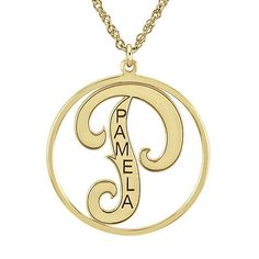 Personalize every look with this initial and name circle pendant. Made in America.Metal: 14K yellow or white gold, 10K yellow or white gold, 14K yellow gold over sterling silver or sterling silverClosure: Spring-ringDimensions: 18" long rope chainPendant Size: 25mm longPersonalize: 1 initial, up to 8 letters for nameCare: Wipe CleanCountry of Origin: Made in USJewelry photos are enlarged to show detail.Disclaimer: Metal may be rhodium plated to enhance appearance and reduce tarnishing. Round Monogram Initial Necklace For Personalized Gift, Monogram Initial Necklace For Mother's Day, Monogram Name Necklace With Round Pendant For Anniversary, Monogrammed Round Pendant Name Necklace For Anniversary, Mother's Day Monogram Round Necklaces, Mother's Day Monogram Round Necklace, Mother's Day Round Monogram Necklace, Round Monogram Jewelry For Anniversary, Customizable Round Name Necklace