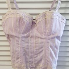 Says 34b Bit Fits Size 34c Too. This Was A Gift From Paris. One Of My Favorite Highend/Couture Lingerie Designers Ever. It's Too Small, Though. Timeless, Beautiful & So Sexy. Never Worn!! Make Clothes, Going Out Tops, Bustier Top, Piping, Women's Intimates, Color Purple, Limited Time, Going Out, Lavender