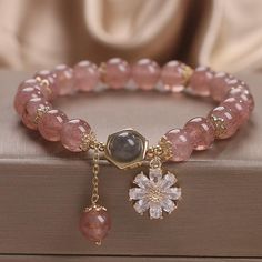 Daisy ? Strawberry Crystal Bracelet freeshipping - Deegnt Strawberry Crystal, Good Things In Life, Inexpensive Jewelry, Pretty Jewelry Necklaces, Enjoy Every Moment, Beads Bracelet Design, Jewelry Accessories Ideas, Classy Jewelry, Lucky You