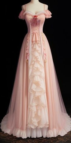 Pink Rennaisance Dress, Ball Gowns Bridgerton, Slim Princess Dress, Princess Like Dresses, Midevil Dresses Princesses, Pink Fantasy Outfit, Pink Royal Dress, Fantasy Princess Outfit, Pink Gown Elegant