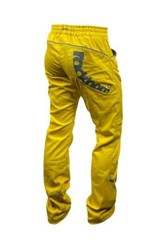 a yellow pants with the word pant written on it's bottom and side