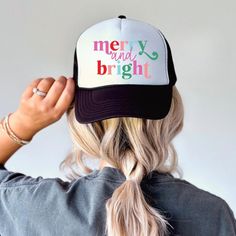 Introducing our Merry and Bright Christmas trucker hat! Crafted for comfort and style, it adds retro vibes to any Christmas wardrobe. The adjustable snapback closure ensures a perfect fit. Make a statement with this adorable hat! If you have questions or want something different, please message me! Christmas Baseball Cap, Winter Trucker Hat With Curved Brim, Winter Trucker Baseball Cap Adjustable, White Snapback Trucker Hat For Winter, Adjustable White Trucker Hat For Winter, Winter Trucker Hat Adjustable, Winter Adjustable Trucker Hat, Adjustable Winter Trucker Hat, Adjustable Trucker Hat For Winter