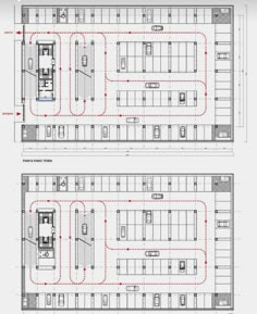 the floor plan for an office building with two separate areas and one area that is connected to