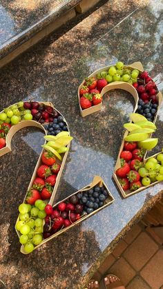 the number twenty two made out of fruit