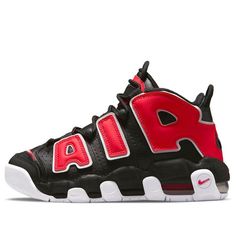 (GS) Nike Air More Uptempo 'Black University Red' DM3190-001 (SNKR) Jordans For Boys, Cool Jordans, Nike Uptempo, Nike Air Uptempo, School Lifestyle, Nike Air More Uptempo, Nike Air More, Shoe Palace, Kids Basketball