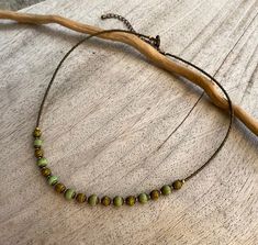 Boho Necklace,earth Mother Necklace,short Necklace,bohemian Jewelry,czech Glass Beads,hippie,tribal Accessories,autumn Green Necklace,gift - Etsy Earthy Green Necklace For Festivals, Earthy Green Necklace For Festival, Green Bohemian Beaded Necklace With Czech Glass, Bohemian Green Necklace With Czech Glass, Earthy Green Beaded Necklace For Gift, Earthy Green Adjustable Necklace, Autumn Green, Earth Mother, Mother Necklace