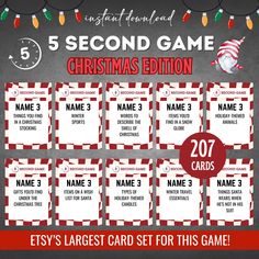 the 5 second game christmas card set for this game