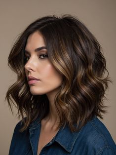 27 Stunning Dark Brunette Balayage Ideas to Transform Your Hair Summer Highlights For Dark Brown Hair Short, Dimensional Brunette Short Hair, Brunette Hair Short, Dimensional Brown, Dark Brunette Balayage Hair, Espresso Hair, Dark Brunette Balayage, Medium Length Brown Hair, Short Brunette Hair