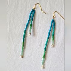 Summer Earrings Perfect For Summer, The Colors Are Gorgeous! Hand Beaded Tagged For Exposure Open To Offers Classy Punk Fashion, Native Dresses, Wood Hoop Earrings, Thick Hoop Earrings, Zara Jewelry, Clear Earrings, Glass Drop Earrings, Summer Earrings, Jewelry Beaded