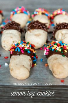 the cookie book project lemon lag cookies with chocolate frosting and sprinkles