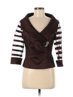 KM Collections by Milla Bell 3/4 Sleeve Top Size: 8 Brown Tops - used. 55% POLYESTER, 45% NYLON, Cowl Neck, | KM Collections by Milla Bell 3/4 Sleeve Top Brown Cowl Neck Tops - Used - Size 8 Fitted Half Sleeve Top For Formal Occasions, Fitted 3/4 Sleeve Formal Tops, Fitted Formal Top With 3/4 Sleeves, Formal Fitted Top With 3/4 Sleeves, Formal Fitted 3/4 Sleeve Tops, Formal Fitted Blouse With 3/4 Sleeves, Fitted Blouse With 3/4 Sleeves For Fall, Evening Tops With 3/4 Sleeves For Fall, Fitted Half-sleeve Blouse For Formal Occasions